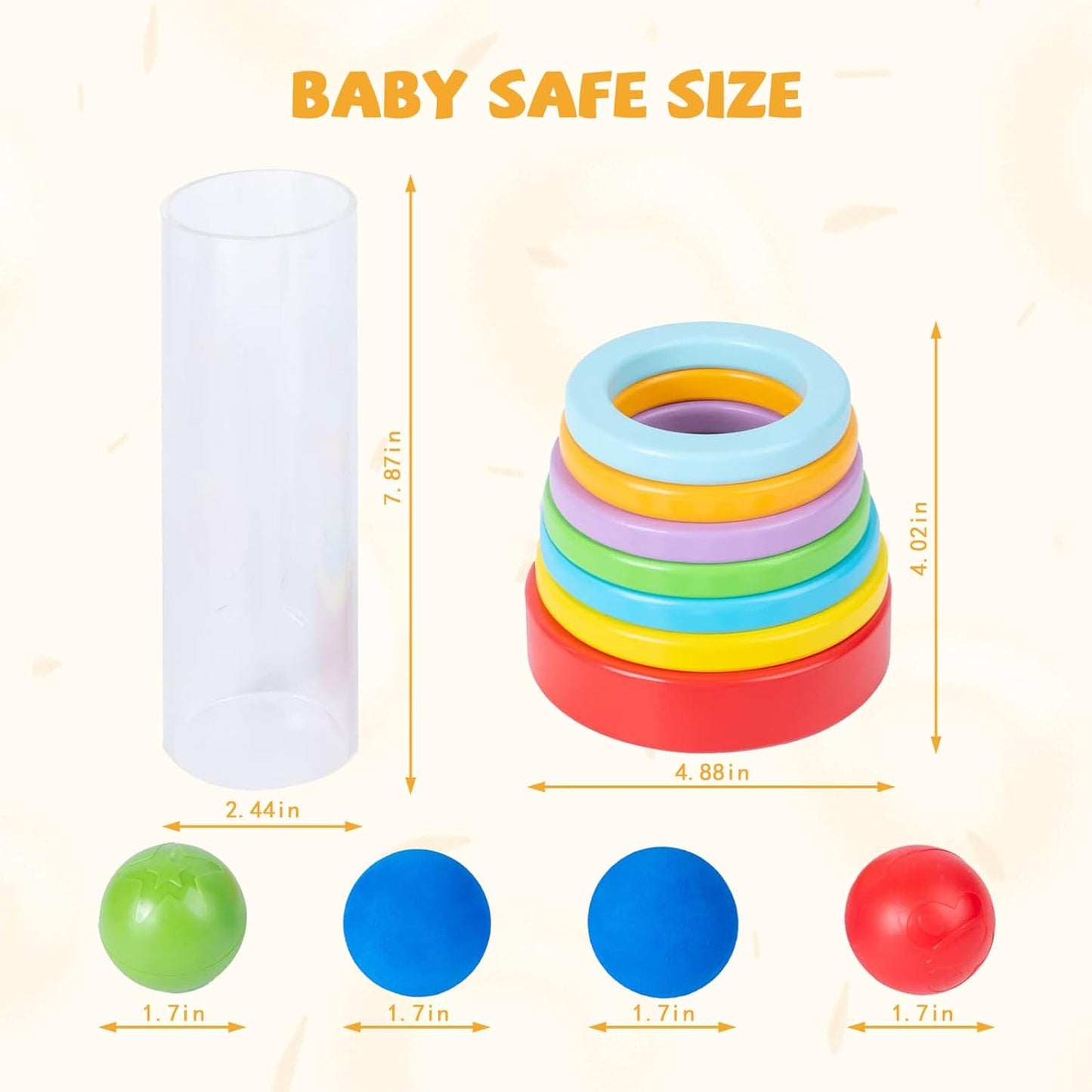 Tube with Stacking Rings