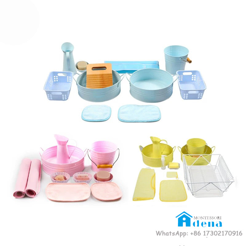 Preschool Washing Dishes-Hands-Cloths
