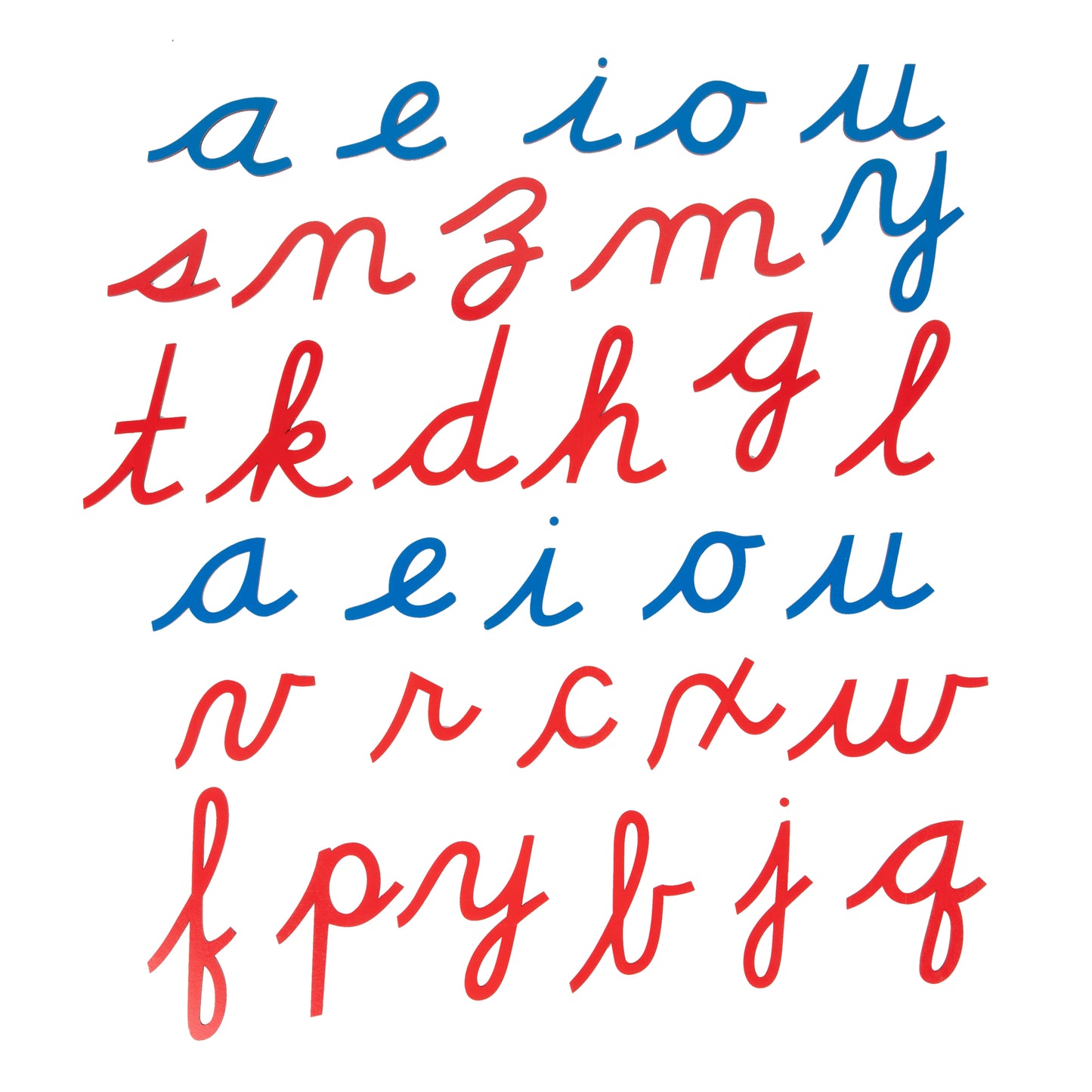 Large Wood Movable Alphabet - Cursive