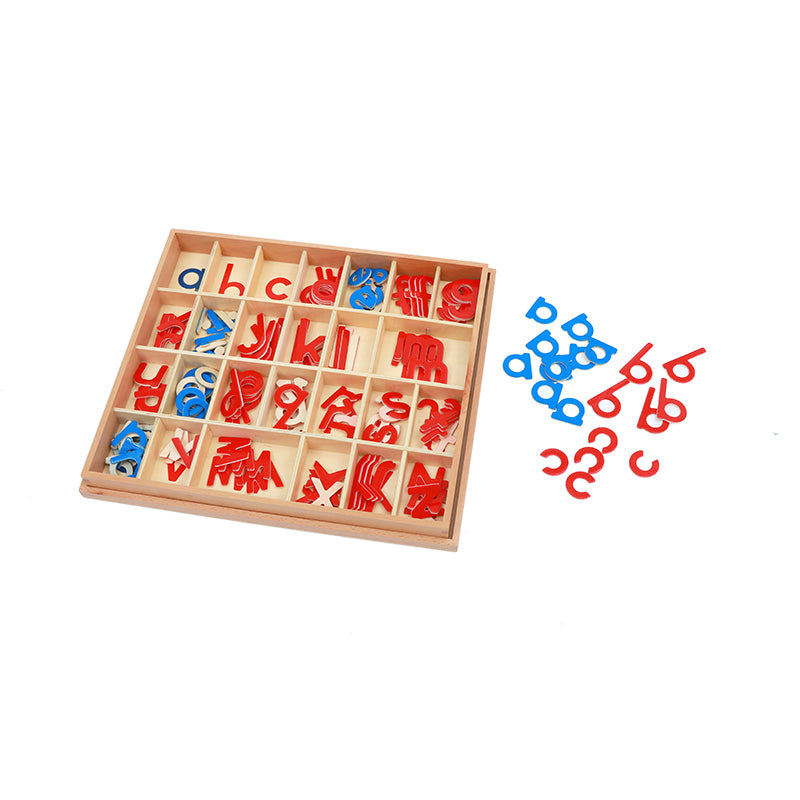 Wood - Small Movable Alphabet (Red & Blue)