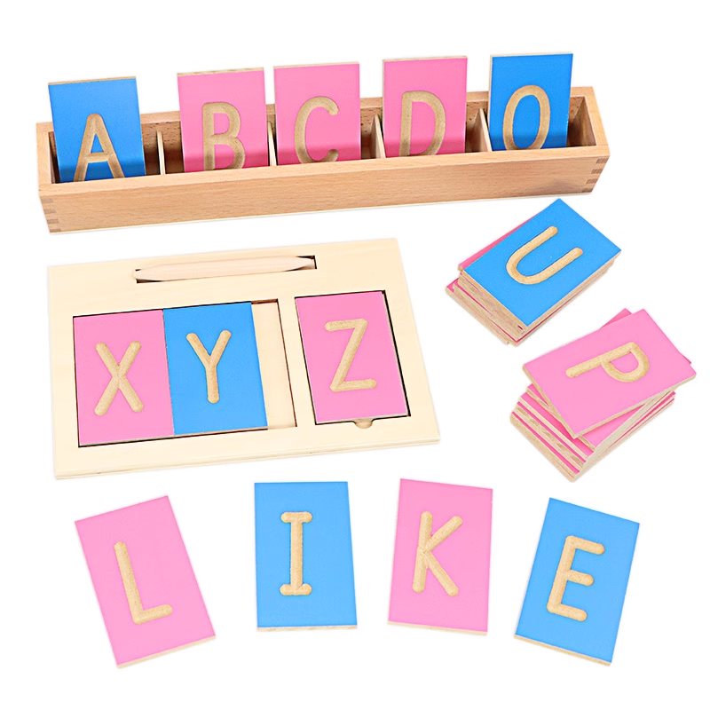 Mini Grooved Letter Tiles: Uppercase with Tray and Stylus