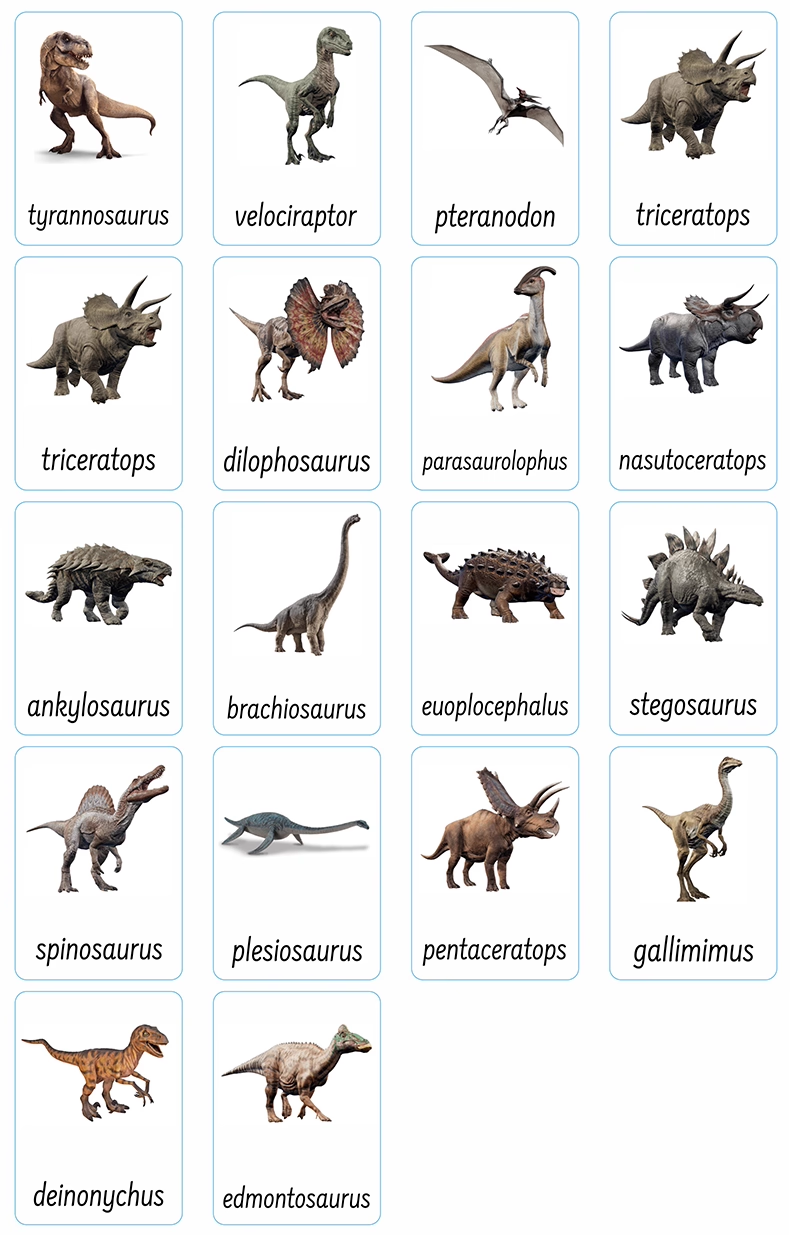 Dinosaurs Three-Parts Cards w/ Stand