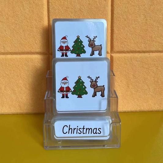 Christmas Subject Three-Parts Cards w/ Stand