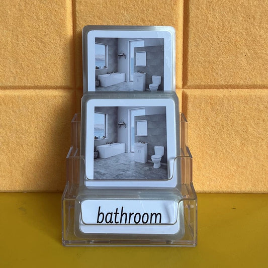 Bathroom Tools Three-Parts Cards w/ Stand