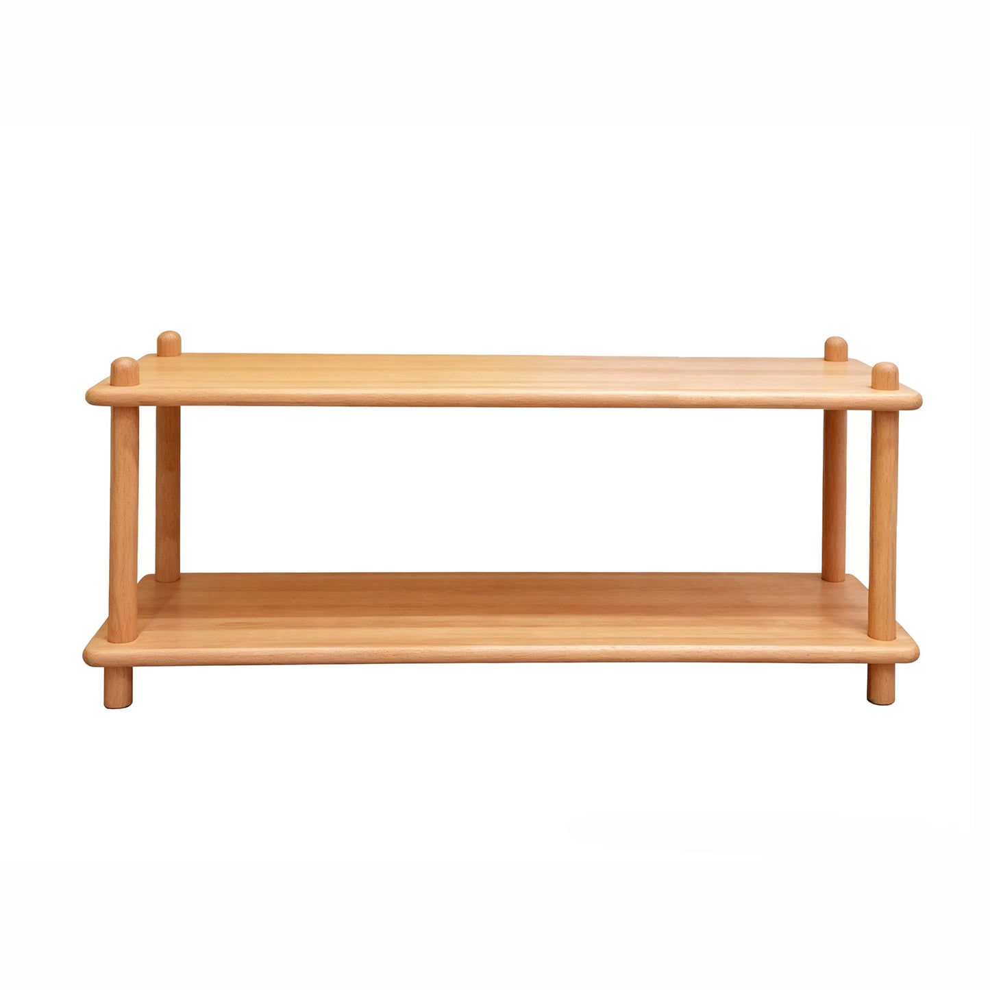 Solid Wood Open Back Shelf, 2 Tiers