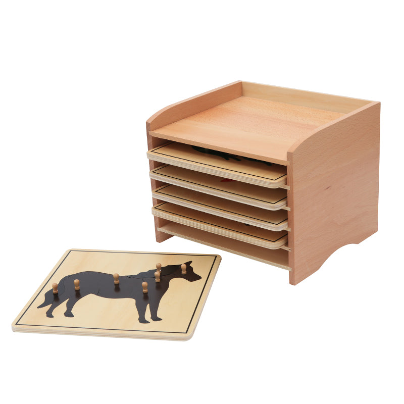 Animal  Puzzle Cabinet (5 Puzzles Included)