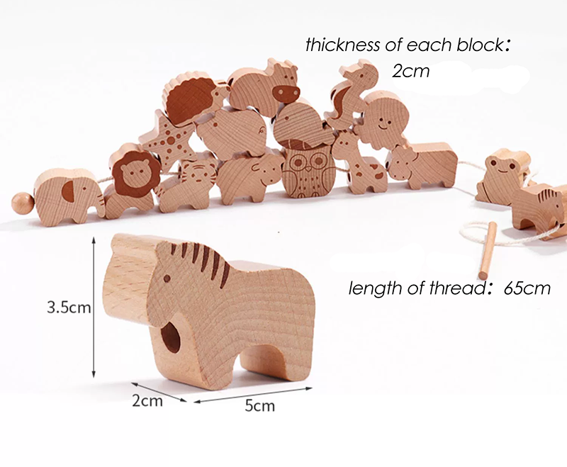 Wooden Animals Threading Set