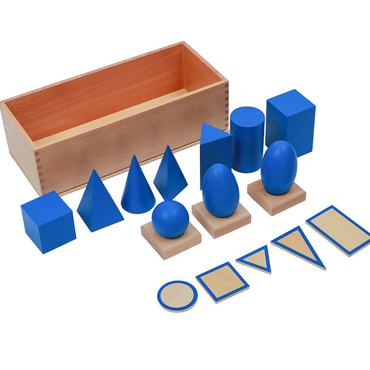 Geometric Solids with Stand, Bases, and Box