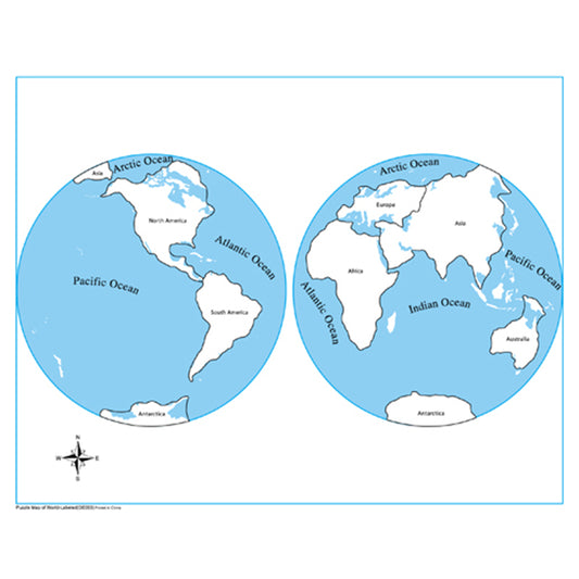Labeled World Parts Control Map -PVC