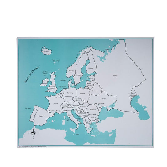 Labeled Europe Control Map -PVC
