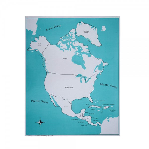 Labeled North America Control Map -PVC