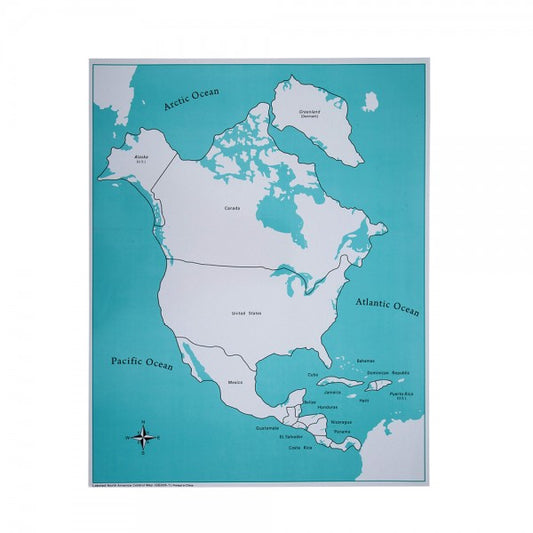 Labeled North America Control Map -PVC