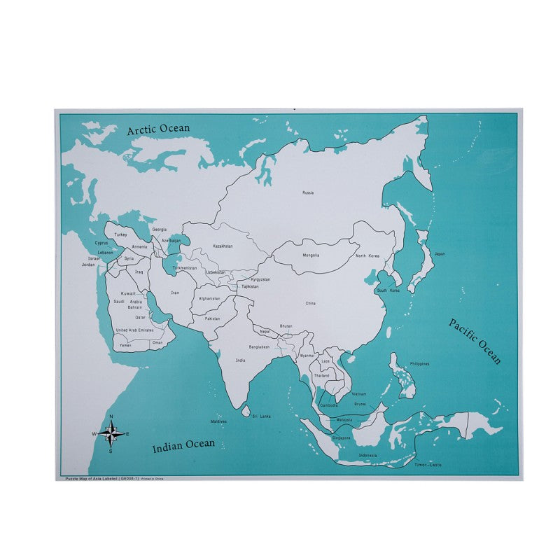 Labeled Asia Control Map -PVC