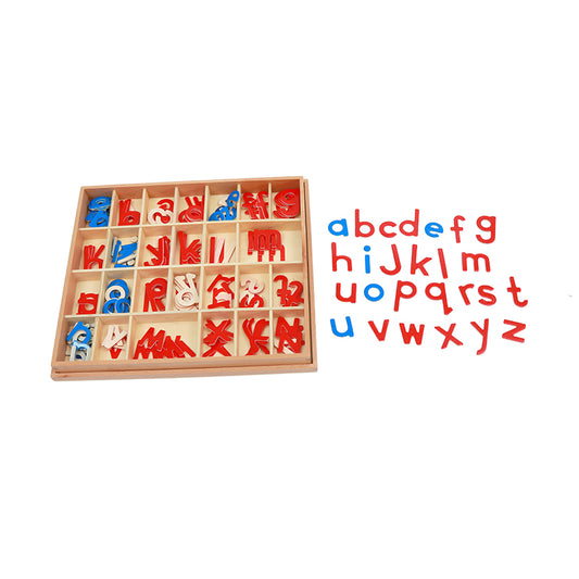 Wood - Small Movable Alphabet (Red & Blue)