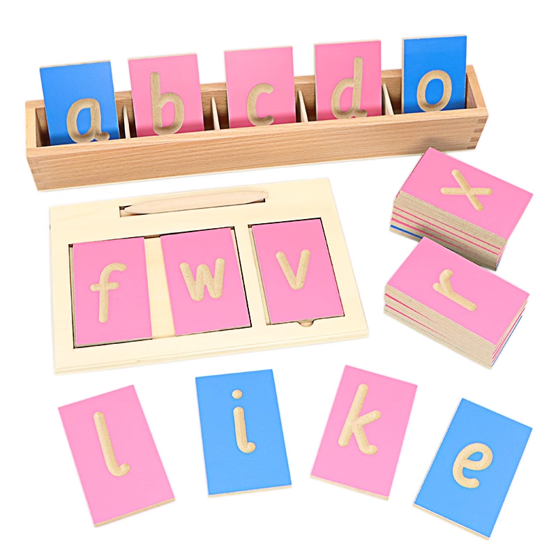 Mini Grooved Letter Tiles: Lowercase with Tray and Stylus